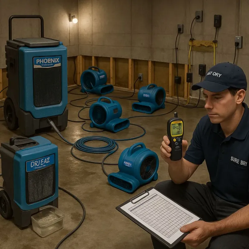 Structural Drying and Dehumidification process in Corning, IA
